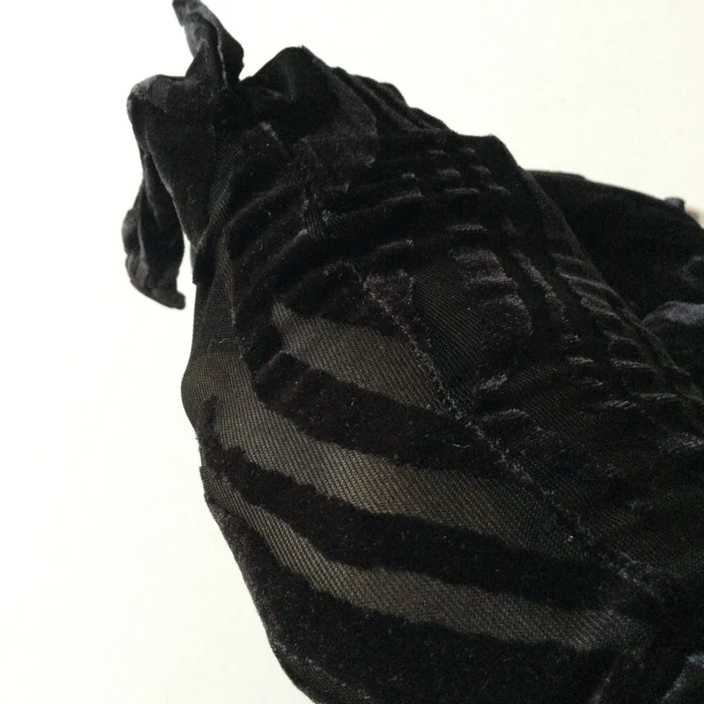 NAKED WARDROBE OH SO WILD LONG TIGER PRINT VELVET GLOVES BLACK OS NWT